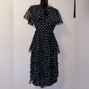 Vintage 80s MICHAEL MAIELLO for PAT RICHARDS size 8 Polka Dot Dress Union Label